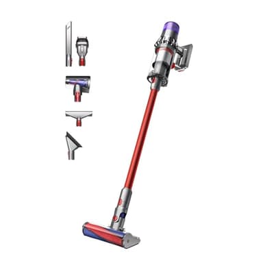 Dyson V11 Fluffy™ Aspirapolvere senza filo – 185 AW, 60 minuti di autonomia, Spazzola a rullo, mini-turbo spazzola anti groviglio, 3 modalità, schermo LCD, Rosso/Nichel