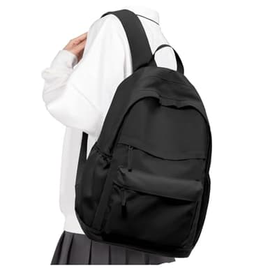 VGCUB Zaino Scuola Superiore Ragazza Zaino da Università Impermeabile Uomo Zaini per Scuola Superiore Media Ragazzo Leggero Resistente All'usura College Casual Backpack Nero