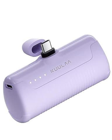 Kuulaa Power Bank 4500mAh,Ultra-piccolo&Ultra-compatto USB C Caricatore Portatile, Mini Powrbank Batteria Esterna per Android Samsung Galaxy/Note/OPPO/LG/Switch/Huawei/Xiaomi (Purple)