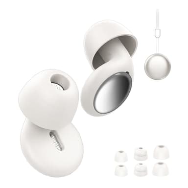 VKROBAG Tappi Orecchie Dormire, Riduzione del rumore da 35 dB, 4 Paia Tappi per le Orecchie Antirumore Lavabili Riutilizzabili, S/M/L, Silicone, per Lavoro, Feste, Concentrazione, Bianco