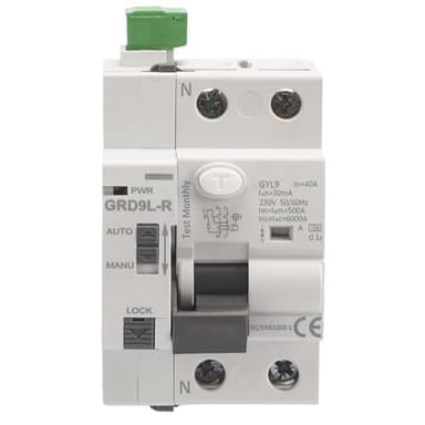 Differenziale Superimmunizzato Riarmabile SI 2P 40A 30mA 6Ka TIPO A. Interruttore Differenziale Auto Riarmabile Super immunizzato Interruttore Riarmo Automatico Rail Din.