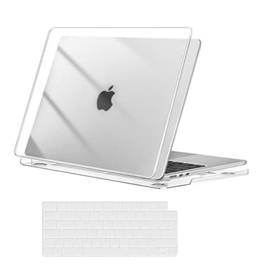 MOSISO Custodia Compatibile con MacBook Air 13,6 Pollici M4 M3 M2 A3240 A3113 A2681 per Air 13 Pollici Cover 2025 2024 2023 2022 Touch ID,Protettiva Case Rigida&Copritastiera,Chiaro Cristallo