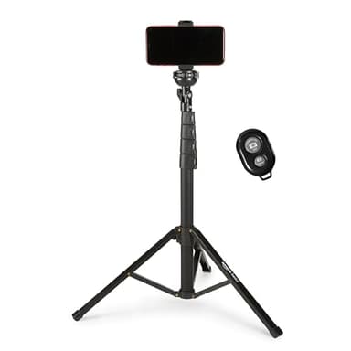 Amazon Basics Treppiede estensibile fino a 162 cm per smartphone iPhone, modalità bastone per selfie e modalità treppiede per telefono, nero