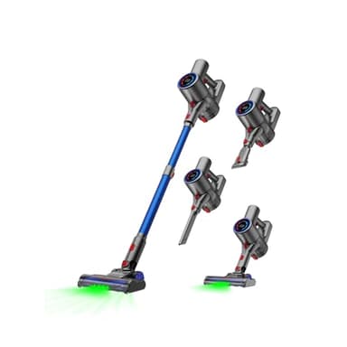 VersLife Z8 Aspirapolvere Senza Fili 40KPa, Scopa Elettrica Leggera con Filtro HEPA, Luce LED Verde, Autonomia 45 Min, Design Autoportante, per Pavimenti Duri, Tappeti e Peli di Animali