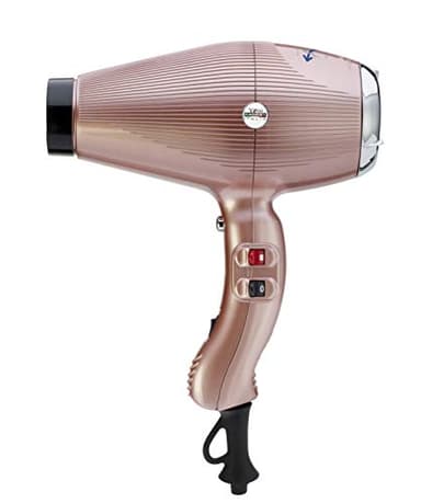 GAMMAPIU’ Asciugacapelli Professionale Aria Dual Ionic, Generatore Ionico, Phon Capelli, Leggero, Silenzioso e Potente, Fon Tecnologia Ioni, Griglia Rivestita in Argento, W 1850-2200 (Gold Rosè)