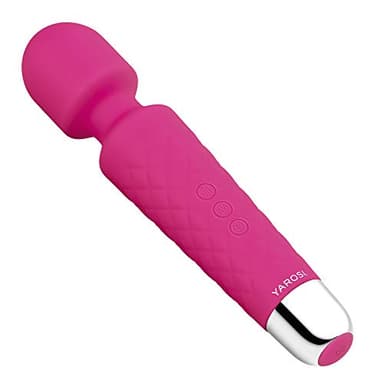 Yarosi Cordless Massager della bacchetta da - Strongest terapeutico Vibrante Potenza - meglio votati per il regalo Viaggi - Magic stress di distanza - Perfetto per dolori muscolari - USB - Mini - Rosa