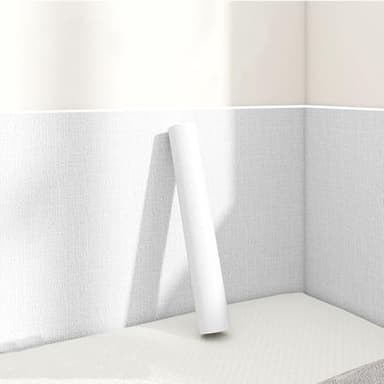 Aeovot Pannello Isolante Termico Adesivo Decorativo Antimuffa per Interni 5mm XPE Schiuma Moderna Carta da Parati Autoadesiva Anti Umidità/Antimuffa/Impermeabile per Soggiorno Camera(Bianca,50cmx5m)