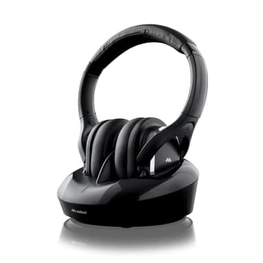 Meliconi Cuffie 600 Pro Cuffia TV Wireless Universale, base ricarica, Nero, 18.3 x 28.5 x 24.5 cm