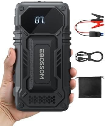 Booster Avviamento Auto, Avviatore Portatile, 10000mAh Avviatore Batteria veicolo, Jump Starter macchina con LED Torcia, Ricarica USB, Kit di Viaggio e Attrezzi di Emergenza