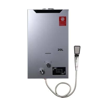 ECUTEE Scaldabagno a Gas GPL 20L, Scaldabagno Istantaneo a Propano, 40KW a Parete senza Serbatoio Scaldacqua Istantaneo Senza Serbatoio con Kit Doccia, Funziona a Bassa Pressione dellAcqua