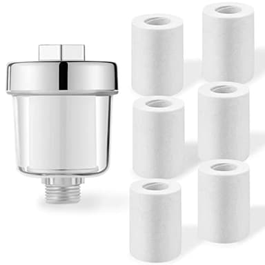 DBALL Filtro Anticalcare Doccia Filtro Acqua Doccia con 6 Elementi Filtranti Sostituibili può Filtrare Efficacemente Impurità Nell'acqua, Filtro per Rubinetti o Doccia