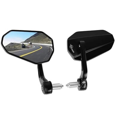 evermotor Specchietti Moto Manubrio, Specchietto Bar End, Specchietti Moto Omologati per Scooter Quad ATV, Alluminio, 2 pezzi