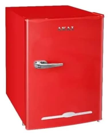 AKAI CLASS90K-RD - Mini frigo, 100 litri, statico, rosso, Classe energetica F