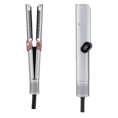 SENYA Hair Fusion - Piastra per capelli senza piastre riscaldanti, liscia e asciutta allo stesso tempo, asciuga capelli Wet & Dry - senza danni termici - Display LED per temperatura (argento)