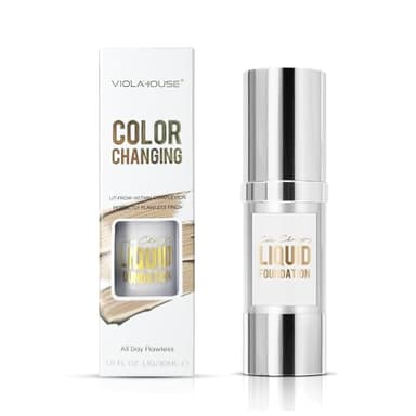 VIOLA HOUSE Fondotinta che cambia colore, trucco liquido per il viso, trucco siero colorato, leggero, idratante, 1.0 Fl Oz/30 ml (medio scuro, 30 ml)