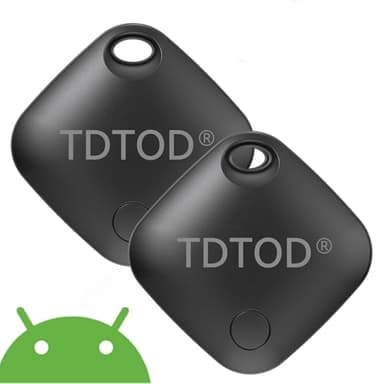 Airtag Android,Smart Tracker Tag Localizzatore GPS per Android Funziona con Google Dov'è App Bluetooth Tracker Compatibile con Trova dispositivo (Solo Android) per Chiavi/Bagagli (Nero, 2 Pack)