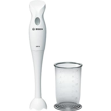 Bosch MSM6B150 Frullatore a immersione, 300W, Impugnatura ergonomica, Facile da usare e pulire, Lama acciaio inox, Piede frullatore anti schizzo, Bicchiere graduto incluso, Grigio