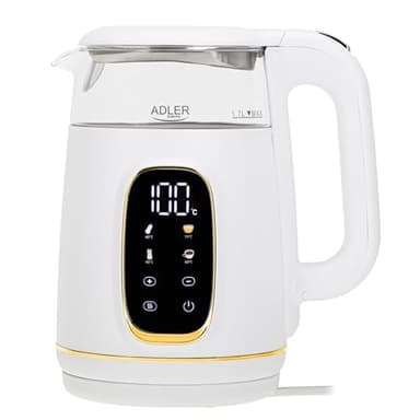 Adler bollitore elettrico 1 litro con regolazione della temperatura – 1,7 L – display LED e pannello touch – 5 programmi di temperatura – funzione di mantenimento del calore – 2200 W