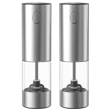 LASIEYO Set di macinini automatici per sale e pepe, macinino elettrico per sale e pepe, ricaricabile, con luce LED regolabile