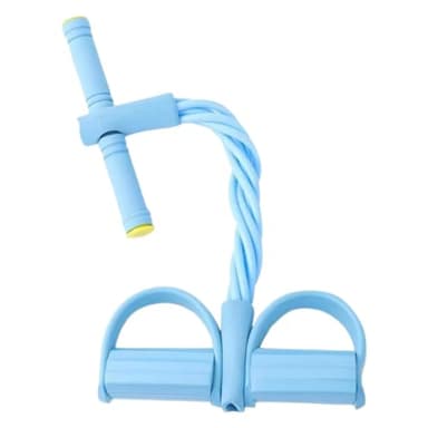 Fascia di Resistenza a Pedale, Corda Elastica con 4 Tubi, Corda Elastica di Trazione Multifunzione, Elastico con Pedali, Allenatore Addominali per Vita/Bracci/Gambe