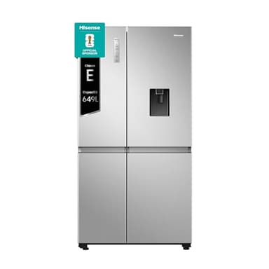 Hisense RS840N4WCE, Frigorifero Side by Side, Control touch, Grande capactià 649 litri, Total no frost, Motore inverter, Dispenser acqua senza attacco rete idrica