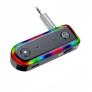 Ricevitore Bluetooth 5.0, Mini Aux Bluetooth Auto per Stereo/Cuffie Cablate/Altoparlante, Adattatore Bluetooth Auto Jack 3.5 mm, Chiamate in Vivavoce per Autoradio, Cuffie o Impianto Stereo