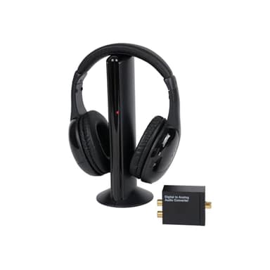 Queemie Cuffie TV Senza Fili con Radio FM e Monitor, Decoder Digitale, Over-Ear per Adulti & Anziani, Compatibile con Computer TV