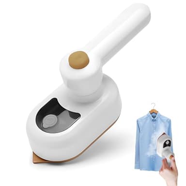 Idota Ferro da stiro a vapore, mini ferro da stiro da viaggio, ferro da stiro a vapore, mini ferro da stiro antiaderente, riscaldamento rapido, con 50 ml, per casa e in viaggio (bianco)