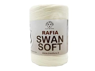 rocca di Rafia Soft 100% ecologica da 100g - 100metri per le tue borse handmade estive o cappelli (ecru- PIATTA)