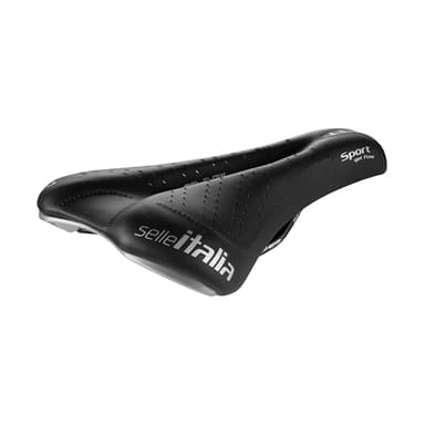 Selle Italia SPORT Gel Flow - Sella Bicicletta da Città e Bici Trekking con Foro Anatomico e Telaio in Fec Alloy - Taglia S2, Nero