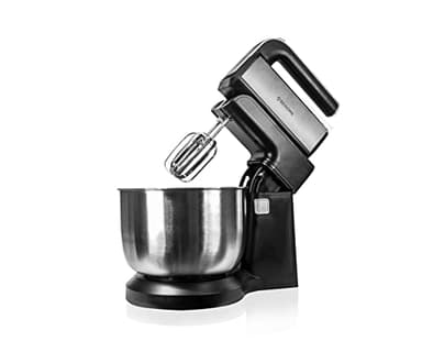 BEHOME Sbattitore Elettrico con Ciotola rotante in Acciaio Inox 3 litri, Luce Led 300W, 5 velocità regolabili, Frusta e gancio per impastare