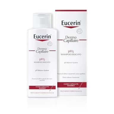 Eucerin DermoCapillaire pH5 Shampoo Delicato 250 ml, Shampoo capelli, cute e cuoio capelluto sensibile per una detersione delicata ed efficace, Adatto a lavaggi frequenti e senza sapone alcalino