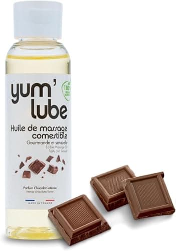 Yum'Lube | Olio corpo & olio massaggio sensuale e lubrificante | olio profumato per massaggi corpo e intimi | Olio lubrificante intimo per rapporti | Gusto cioccolato | Olio da massaggio naturale