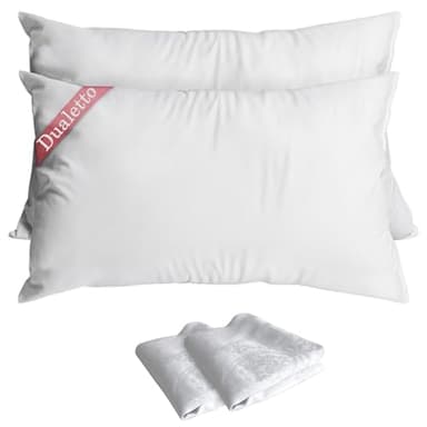 DREAM HAVEN - Cuscini Letto Matrimoniale, Guanciali Letto Coppia con Federe Cuscini in Omaggio, Anti acaro Anallergico 100% Made in Italy