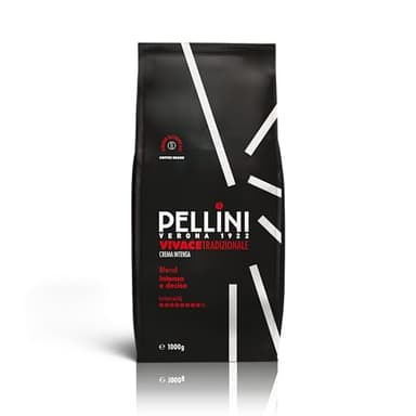Pellini N.4 Tradizionale, Caffè in Grani per Espresso 1kg, Miscele Arabica e Robusta dal Gusto Classico, Caffè in Chicchi a Tostatura Media