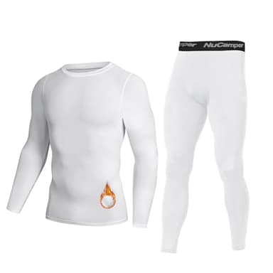 NuCamper Intimo Termico Uomo Set, Biancheria Intima Termica Uomo Funzionale Invernale Manica Lunga Maglia Termica e Pantaloni Base Layer Asciugatura Rapida per Sci Sport Ciclismo Calcio Corsa Running