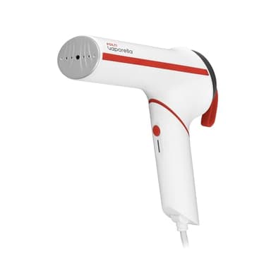 Polti Vaporella Vertical Styler GSM50R, Ferro da Stiro Verticale Portatile con Manico Pieghevole, Potenza 800 W, Riscaldamento in 30 Sec, Bianco e Rosso