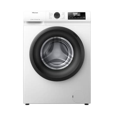 Hisense WF1Q9041BW - Lavatrice con funzione vapore, 9 kg, 1400 giri/min, 15 programmi, programma anti-allergie, lavaggio per neonati, autolavaggio, QuickWash 15 min/piumino/Eco 40-60 °C/Power 49/EEK: