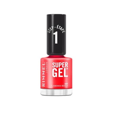 Rimmel London Smalto Unghie Super Gel, 12 ml, Effetto Gel a Lunga Durata, 045 Flamenco Beach (Rosso)