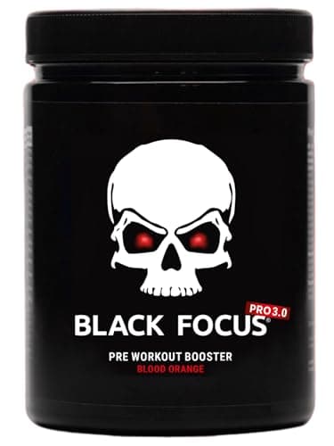Black Focus Pro 3.0 Pre-Workout Potente 400 g - Formula ad Alta Intensità con Caffeina, Zynamite, L-Citrullina, Oxystorm - Arancia Rossa - Made in Germany - 20 Porzioni