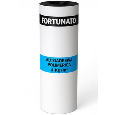 FORTUNATO Guaina Autoadesiva Polimerica Ardesiata Bianca 4 Kg/m² Impermeabilizzazione Coperture CASASCIUTTA Rotolo 1 x 10 m