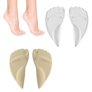 EUYKQNOI Solette Ortopediche per Plantare Piede Cavo, Cuscinetti in Gel Morbido per Supporto Arco e Fascite Plantare, 2 Paia di Solette per Piedi Doloranti, Adatte a Scarpe Sportive, Tacchi e Cammino