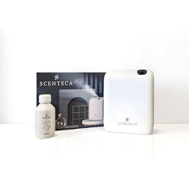 Diffusore Elettrico di Oli Essenziali a Nebulizzazione Senza Acqua, Per Uso Domestico e Commerciale, Copre 50 mq, Programmabile Via App, Fragranza Summer Scent Inclusa (100 ml) – Mod. AD-P1 Scenteca