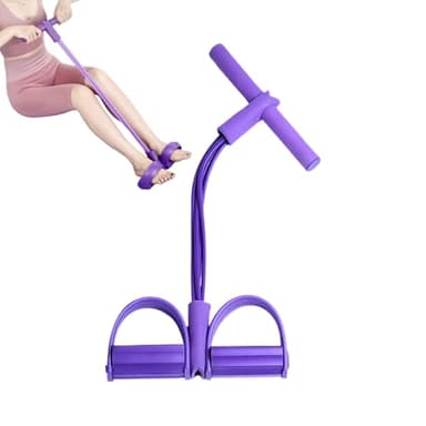 Bande Elastiche Fitness, 4 Tubi Con Pedana Per Caviglie E Fascia Elastica, Fasce Di Resistenza Per Fitness, Corda Con Manici, Attrezzo Addominali Per Donne Principianti E Allenamento Braccia Gambe