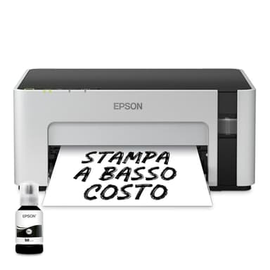 Epson EcoTank ET-M1120 stampante monocromatica A4 (bianco/nero) 32 pag/min, serbatoio di inchiostro, USB, Wi-Fi, Wi-Fi Direct, Stampa da mobile, flacone nero incluso in dotazione, risparmio costi