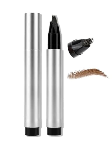 Erinde Matita Sopracciglia a Micro-Forcelle, Penna Sopracciglia Make up 3D, Asciugatura Rapida e Lunga Tenuta, Resistente all’Acqua e alle Sbavature, Effetto Pelo a Pelo Naturale, Marrone