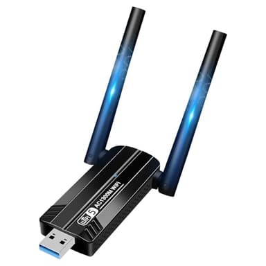 Vemfay Antenna WiFi USB per PC AC1300Mbps, Chiavetta USB WiFi per PC Fisso, Dual Band 2.4/5GHz, MU-MIMO, Beamforming, 2x5dBi Antenne WiFi Dongle Compatibile con Windows 7/8/10/11/Vista/XP/Mac