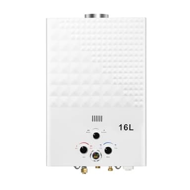Scaldabagno a Gas 16L, All'aperto Portatile Scaldabagno Istantaneo a Propano Con Display Digitale Multi-Protezione Parete senza Serbatoio Scaldacqua Istantaneo Automatico