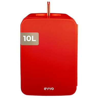 EVVO Frigorifero Mini F10 (rosso), 10 L - Frigorifero Cosmetico e Trucco | Mini Frigorifero Portatile Creme, Bellezza e Skincare | Mini Frigorifero Silenzioso | Funzione Freddo e Calore | Connessione