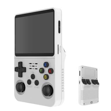 Console di gioco portatile retrò, R36S, display IPS da 3,5 pollici, scheda TF da 64 GB, oltre 10.000 giochi, con sistema Linux open source (lingua italiana non garantita), bianco